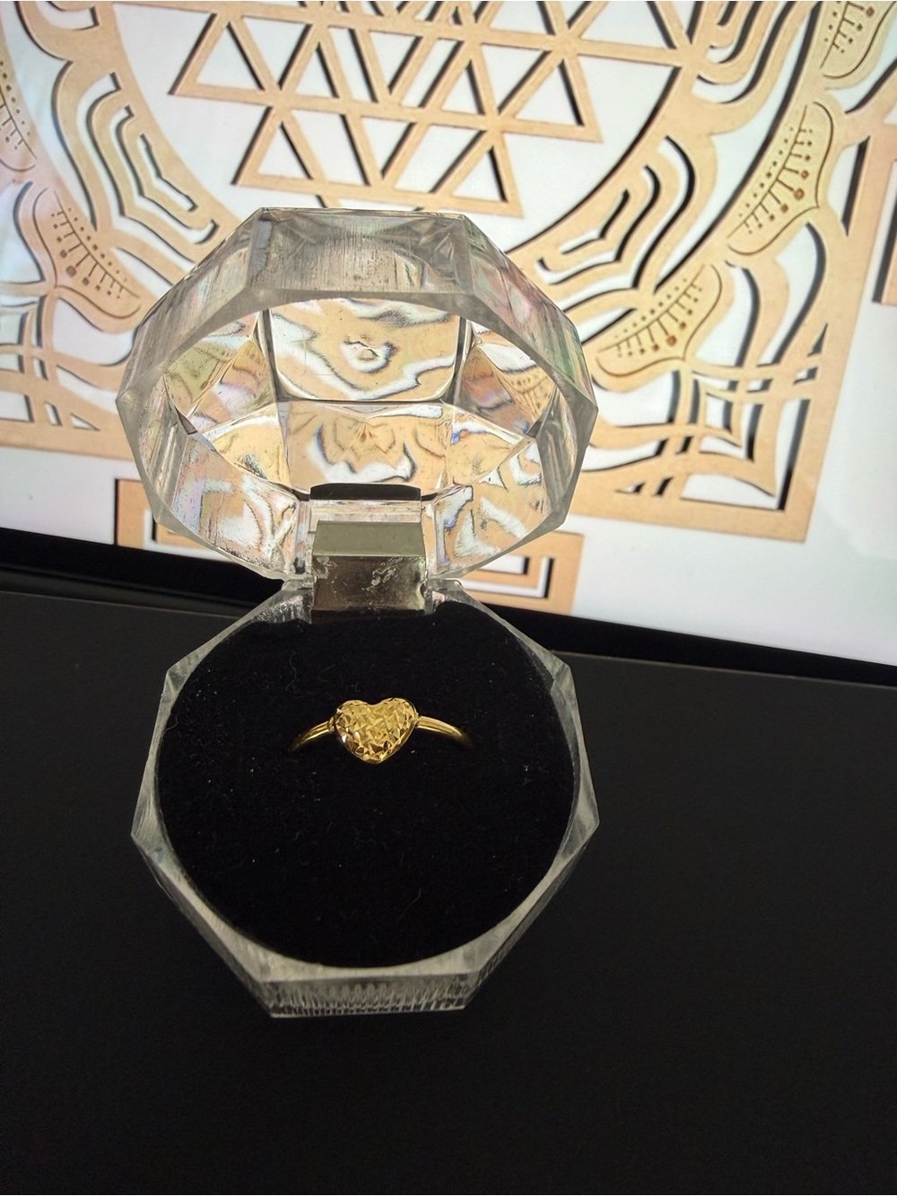 18K Yellow Gold Heart Ring Size 5 No Stone Signed Au750 750
